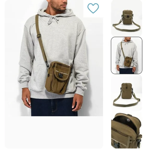 UO Unisex Rothco Classic Canvas Passport Travel Bag in Olive Moss - Picture 5 of 11